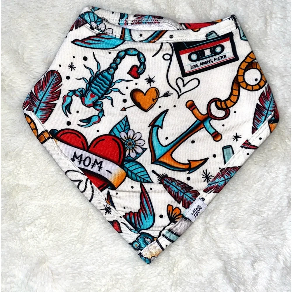 New Tough Love Teal Fletch bib